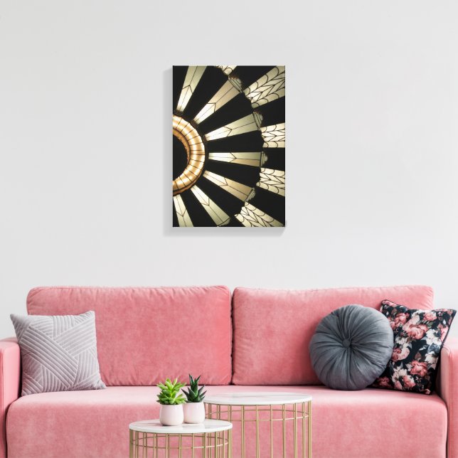 Art Deco Design Schwarz & Gold Leinwanddruck (Insitu (Wohnzimmer))