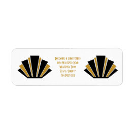 Art Deco Design Schwarz und Gold Hochzeit Einladun