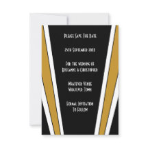 Art Deco Design Schwarz und Goldene Hochzeit