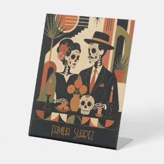 Art Deco Dia De Los Muertos Podest für einen Altar Sockelschild