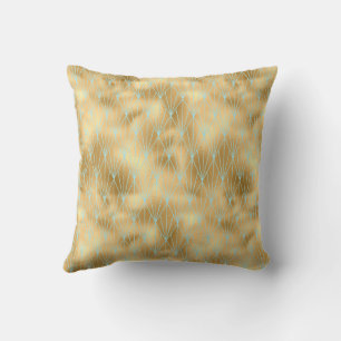 Art Deco Diamantdesign, Gold- und Tealmuster Kissen