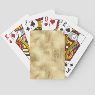 Art Deco Diamantmuster 2, Gold & Türkis Spielkarten