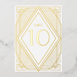 Art Deco Diamond Gold Wedding Tischnummer