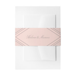 Art Deco Diamond Rosa Hochzeit Einladungsbanderole