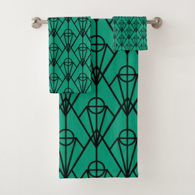 Art Deco Diamonds Badhandtuch Set (Insitu)