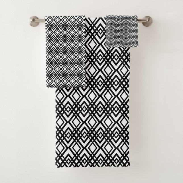 Art Deco Diamonds Badhandtuch Set (Insitu)