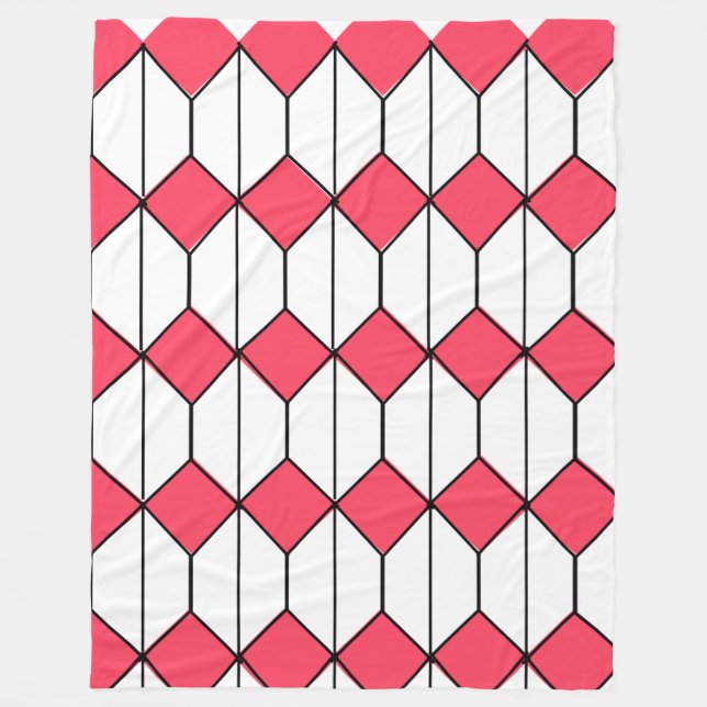 Art Deco Diamonds und Hexagons Fleecedecke (Vorderseite)