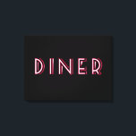Art Deco Diner Sign Leinwanddruck<br><div class="desc">Art Deco Diner Sign Dieses Diner Schild in Weiß, Rot und Schwarz ist ein perfektes Accessoire für Ihr stilvolles Haus. Art Deco war eine Pastiche von vielen verschiedenen Stilen, manchmal widersprüchlich, geeint durch den Wunsch, im frühen neunzehnten Jahrhundert modern zu sein. Es zeichnet sich durch kühne, geometrische Formen und helle...</div>