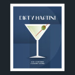 Art Deco Dirty Martini Poster<br><div class="desc">Diese Dirty Martini-Abbildung ist Teil der Classic Cocktail Collection. Gezeichnet in einem Art Deko Stil mit den grundlegenden Rezepten für die Erstellung des Cocktails.</div>