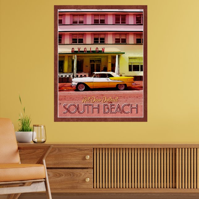 Art Deco District, Miami, Florida Poster (Wohnzimmer 2)