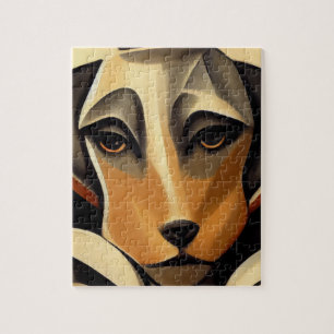 Art Deco Dog Face