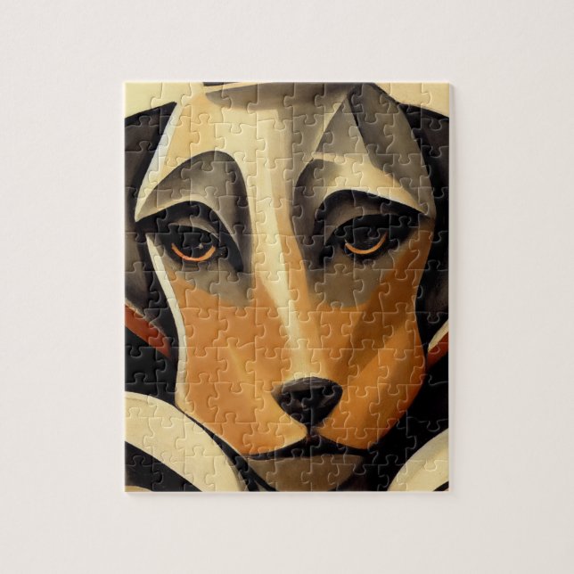 Art Deco Dog Face (Vertikal)