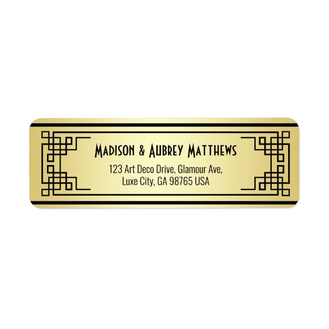 Art Deco Dolcefarniente Rücksendeadresse (Vorne)