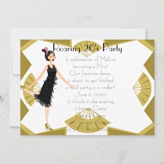 Art Deco Doll Einladung (Vorderseite)