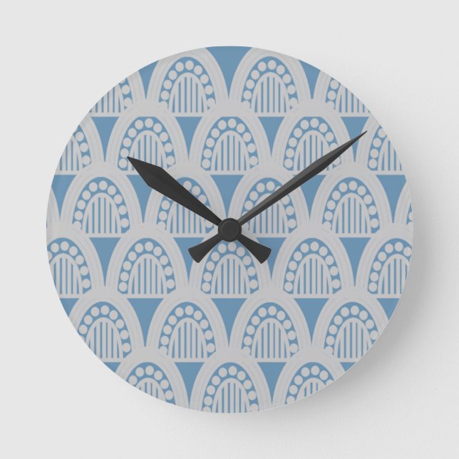 Art Deco Domes Runde Wanduhr (Vorderseite)