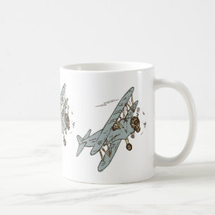 Art Deco Doppeldecker - gelb ohne Text. Kaffeetasse