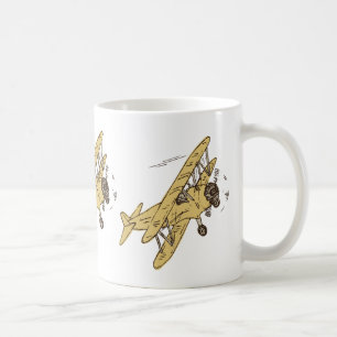 Art Deco Doppeldecker - gelb ohne Text. Kaffeetasse