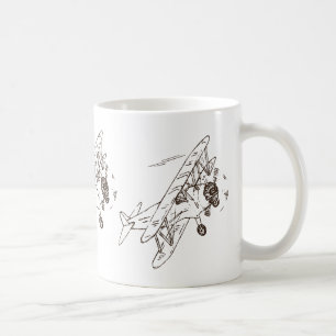 Art Deco Doppeldecker - nur Umrisse ohne Text. Kaffeetasse