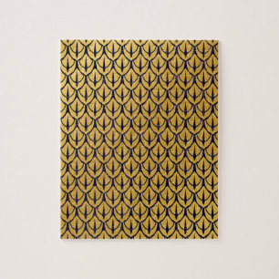 Art Deco-Drachenschuppen - Blaue und goldene Schup