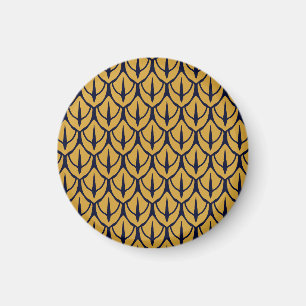 Art Deco-Drachenschuppen - Blaue und goldene Schup Magnet