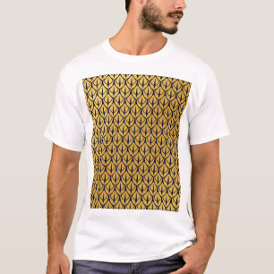 Art Deco-Drachenschuppen - Blaue und goldene Schup T-Shirt