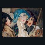 Art Deco Drei Frauen unter einem Schirm Poster<br><div class="desc">Datum: 1920. Drei Frauen unter einem Schirm der dänischen Künstlerin Gerda Wegener. Wasserfarbe Stil: Jugendstil (modern),  Art Déco.</div>