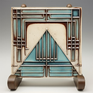 Art Deco Dreiecksgeometrie Fliese