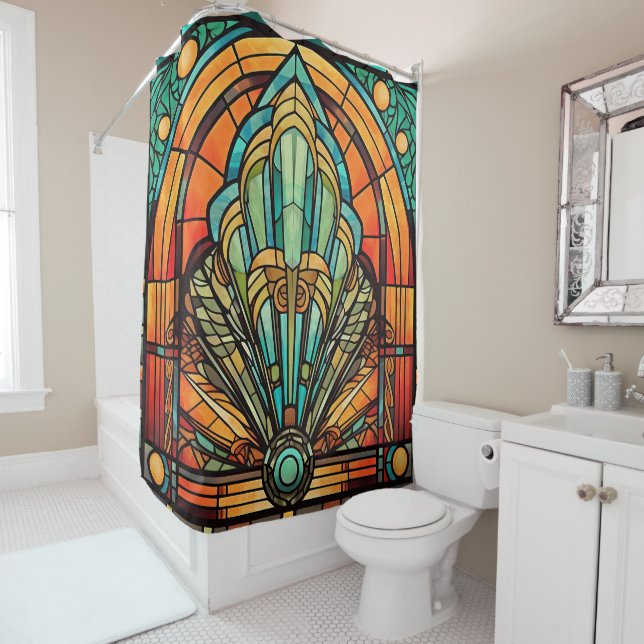 Art Deco Duschvorhang (Beispiel)