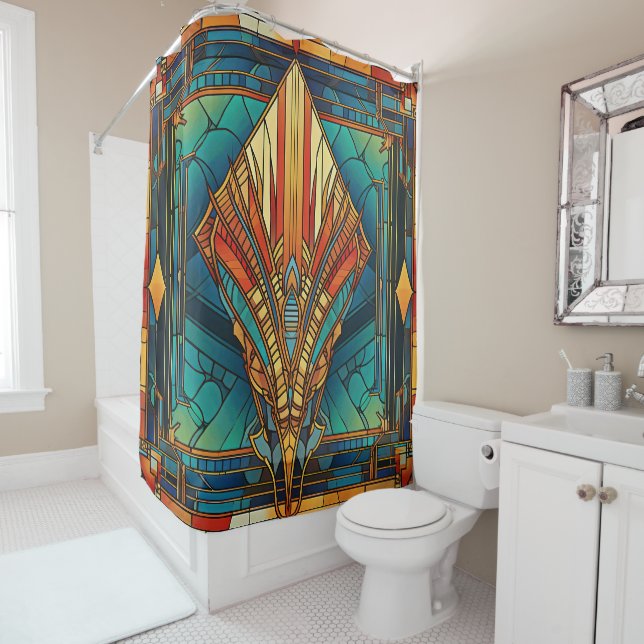 Art Deco Duschvorhang (Beispiel)