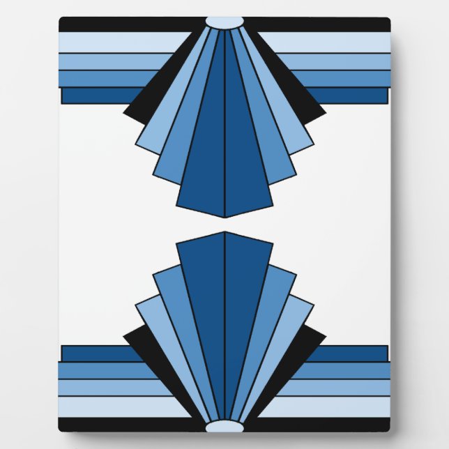 Art-Deco-Ebenen in blau Fotoplatte (Vorderseite)