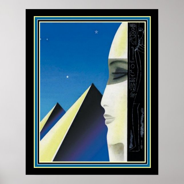 Art Deco "Egyptian Pyramids" 16 x 20 Print Poster (Vorne)