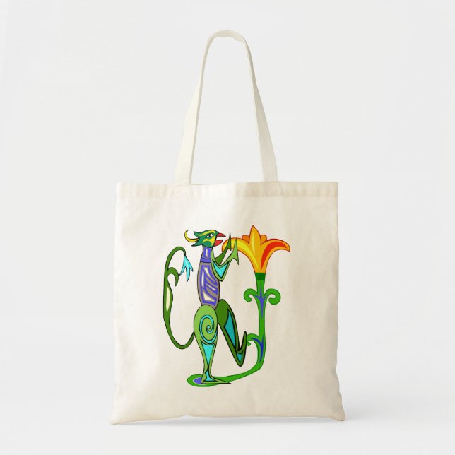 Art Déco Égyptien Avec Sac fourre-tout Fleur Lotus (Devant)