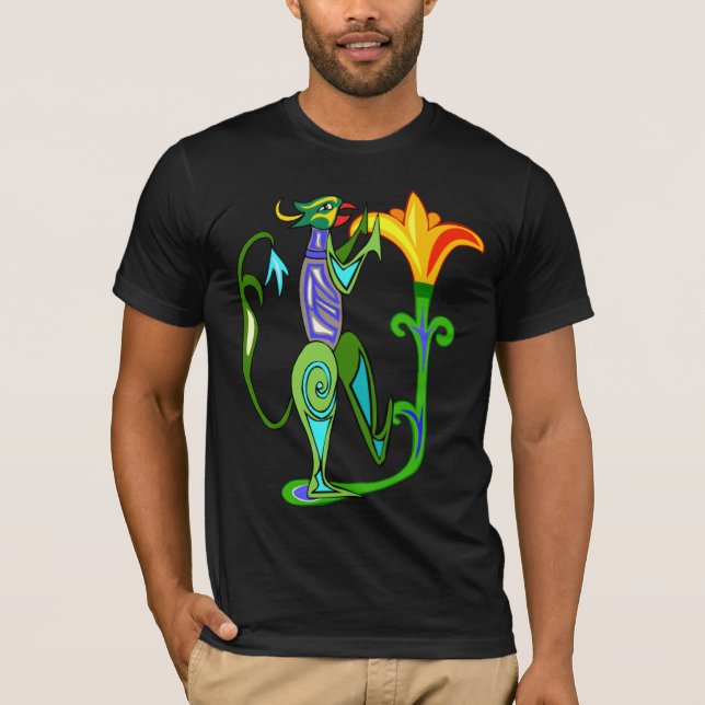 Art Déco Égyptien Avec T-Shirt Fleur Lotus (Devant)