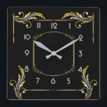 Art Deco, einfach schwarz Quadratische Wanduhr<br><div class="desc">Großartiges Uhrendesign. Du wirst es wie andere Liebe bekommen. Sie können dieses Design auch für andere Produkte verwenden,  die Sie mögen,  oder Ihren Text anpassen und hinzufügen. Folgen Sie mir für mehr. Vielen Dank. Ich wünsche Ihnen einen schönen Tag.</div>