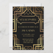 Art Deco-Einladung im Stil von Great Gatsby aus de