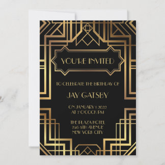 Art Deco-Einladung im Stil von Great Gatsby aus de Einladung
