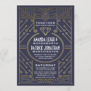 Art-Deco-Einladungen für Vintage Hochzeiten Einladung