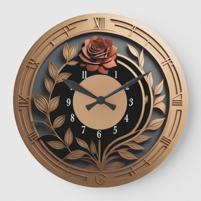 Art Deco elegant Große Wanduhr (Vorderseite)