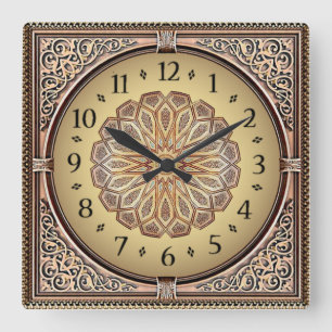 Art Deco Elegant Quadratische Wanduhr