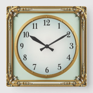 Art Deco Elegant Quadratische Wanduhr