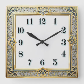 Art Deco Elegant Quadratische Wanduhr