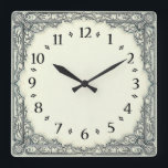 Art Deco Elegant Quadratische Wanduhr<br><div class="desc">Great clock design. You will love it like others. Be free to use this design for other product you like or to customize and add your text. Follow me for more. Thank you. Have a nice day.</div>