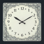 Art Deco Elegant Quadratische Wanduhr<br><div class="desc">Great clock design. You will love it like others. Be free to use this design for other product you like or to customize and add your text. Follow me for more. Thank you. Have a nice day.</div>