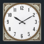 Art Deco Elegant Quadratische Wanduhr<br><div class="desc">Great clock design. You will love it like others. Be free to use this design for other product you like or to customize and add your text. Follow me for more. Thank you. Have a nice day.</div>