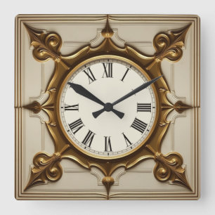 Art Deco Elegant Quadratische Wanduhr