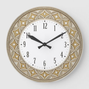 Art Deco Elegant Rund Große Wanduhr