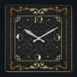 Art Deco, elegant, schwarz und gold Quadratische Wanduhr<br><div class="desc">Großartiges Uhrendesign. Du wirst es wie andere Liebe bekommen. Sie können dieses Design auch für andere Produkte verwenden,  die Sie mögen,  oder Ihren Text anpassen und hinzufügen. Folgen Sie mir für mehr. Vielen Dank. Ich wünsche Ihnen einen schönen Tag.</div>