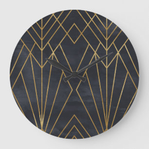 Art Deco Elegante: Geometrischer Glamour Große Wanduhr