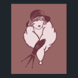 Art Deco Elegante Lady in Hat Poster<br><div class="desc">Art Deko elegante Lady Reproduktion Art Poster Druck.</div>