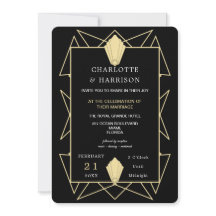 Art Deco Elegante Schwarze Hochzeit